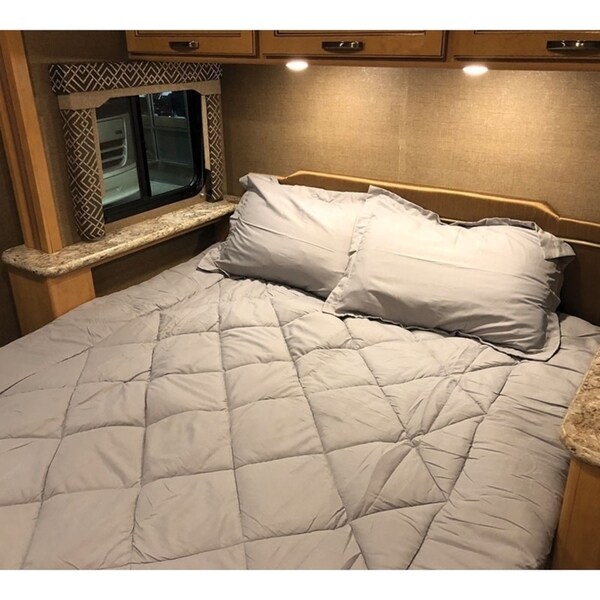 Shop BYB Short Queen Comforter - RV Bedding - Glacier Gray