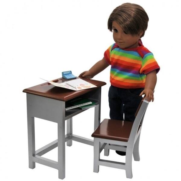 Shop Wooden Modern School Desk Chair And Storage Shelf Plush