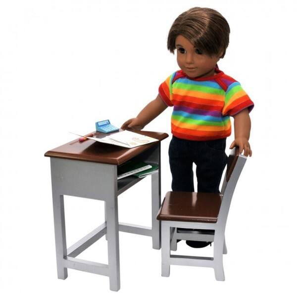 Shop Wooden Modern School Desk Chair And Storage Shelf Plush