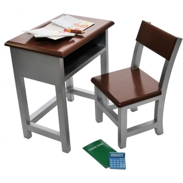 Shop Wooden Modern School Desk Chair And Storage Shelf Plush