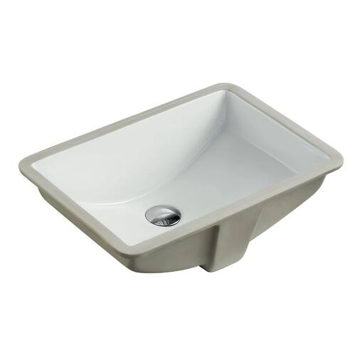 LARGE 21.5 Inch Rectrangle Undermount Vitreous Ceramic Lavatory Vanity Bathroom Sink Pure White