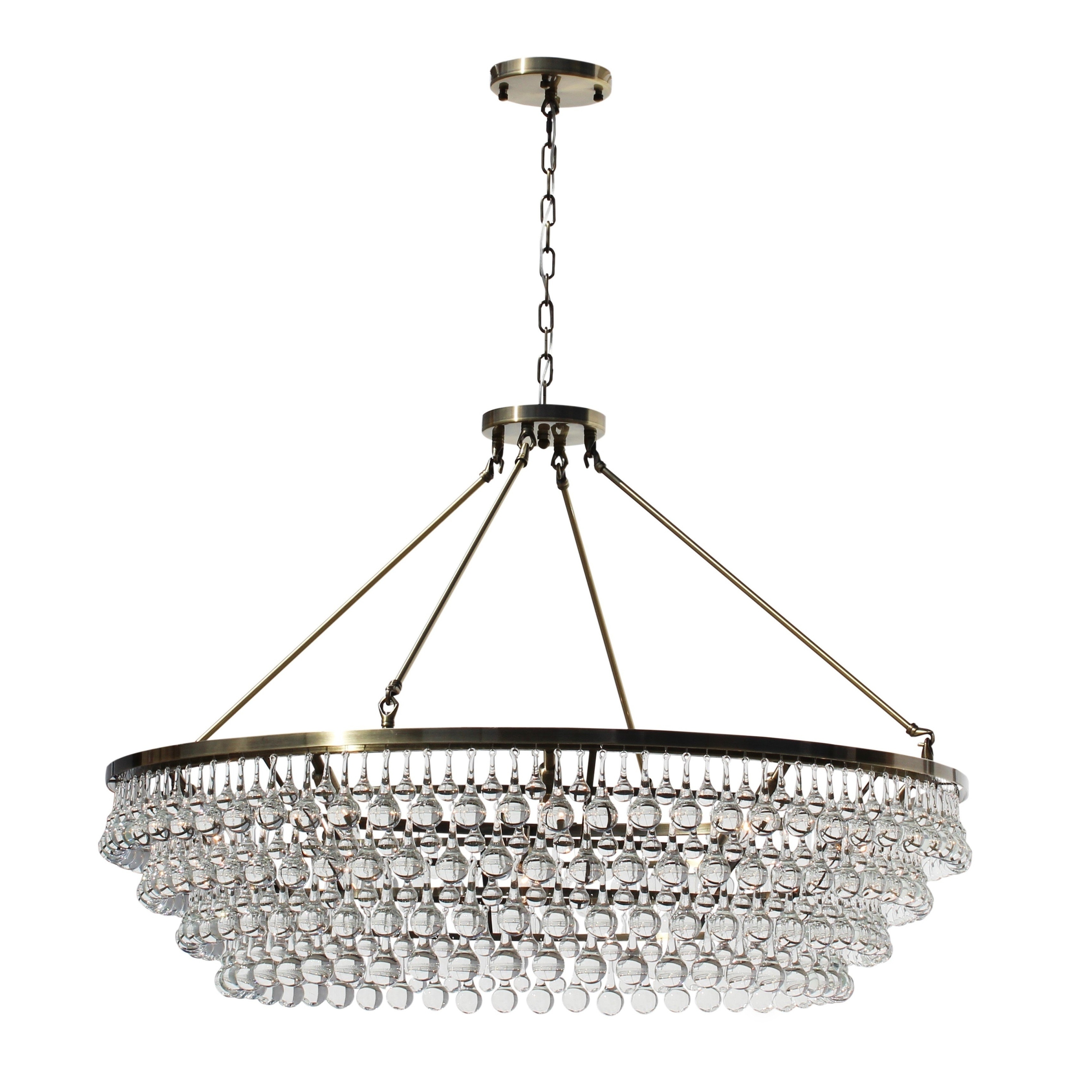 Celeste Extra Large Glass Drop Crystal Chandelier, Antique Brass - N/A - Chandeliers For Bedrooms by Overstock.com