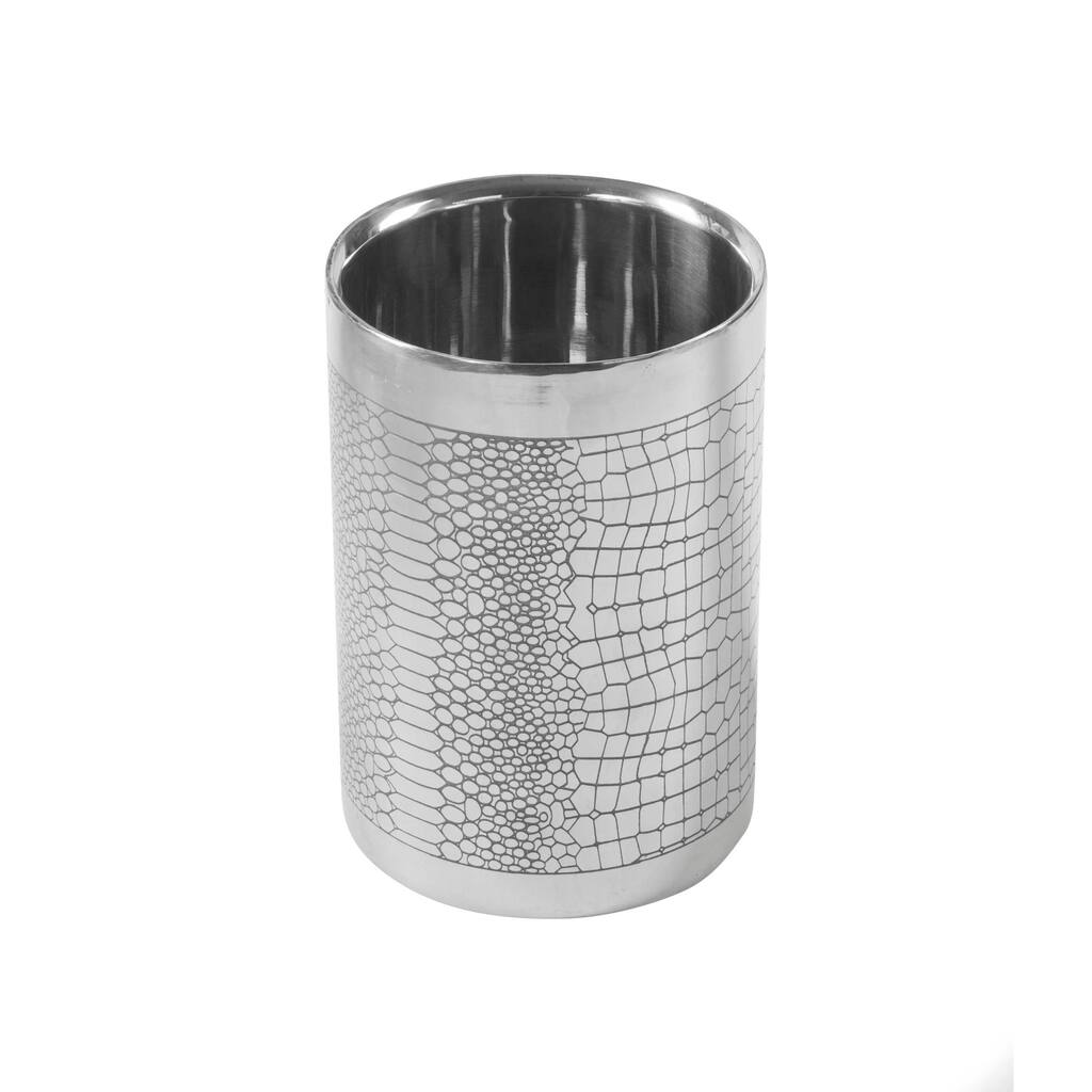 Modern Stainless Steel Table Top Wine Cooler w/ Reptile Design