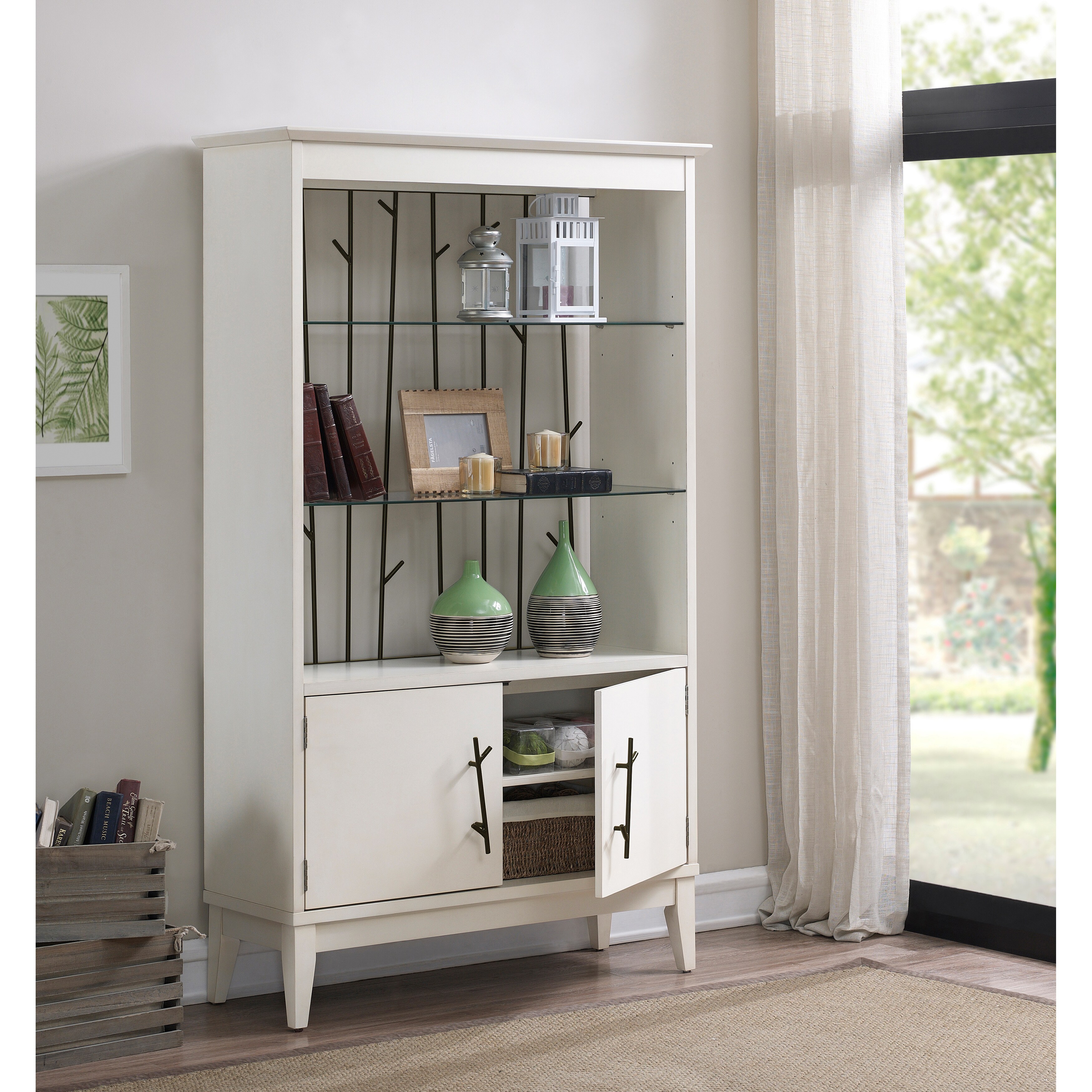 Shop Carson Carrington Modern Famhouse Display Cabinet Free