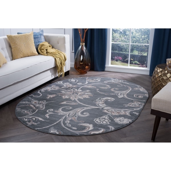 Alise Rugs Carrington Transitional Floral Area Rug - 5'3 x 7'3