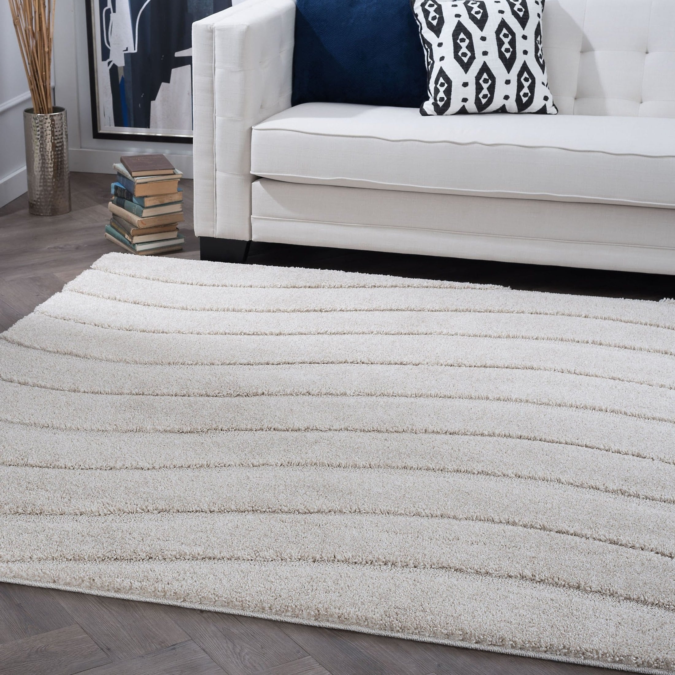Alise Rugs Waverly Contemporary Stripe Square Area Rug Alise Rugs Waverly Contemporary