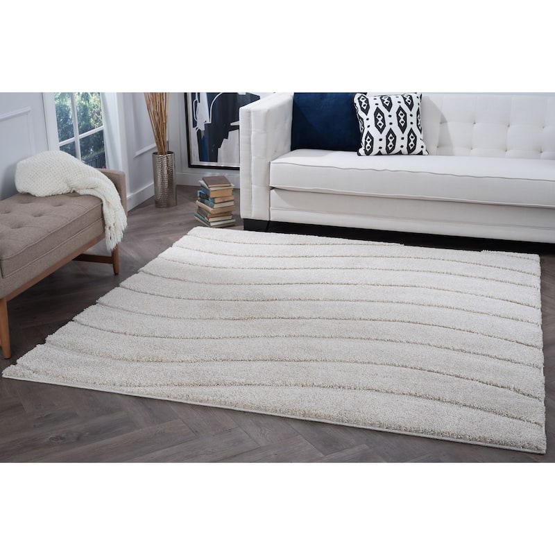 Waverly Shag Industrial Stripe Indoor Area Rug - 6'7 x 6'7
