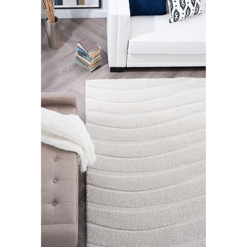 Waverly Shag Industrial Stripe Indoor Area Rug - 6'7 x 6'7