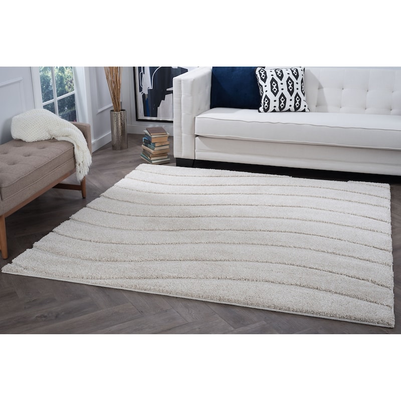 Waverly Shag Industrial Stripe Indoor Area Rug - 6'7 x 6'7
