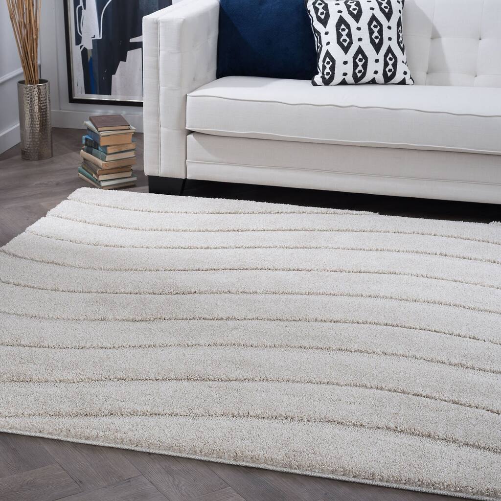 Waverly Shag Industrial Stripe Indoor Area Rug - 6'7 x 6'7