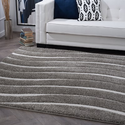 Waverly Shag Industrial Stripe Indoor Area Rug - 6'7 x 6'7