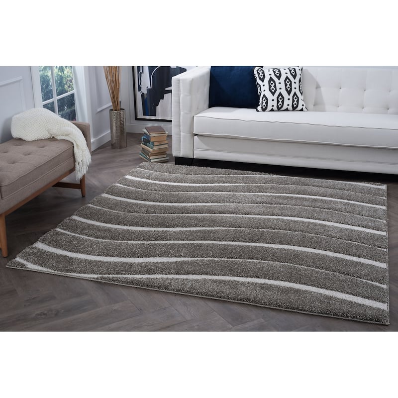 Waverly Shag Industrial Stripe Indoor Area Rug - 6'7 x 6'7