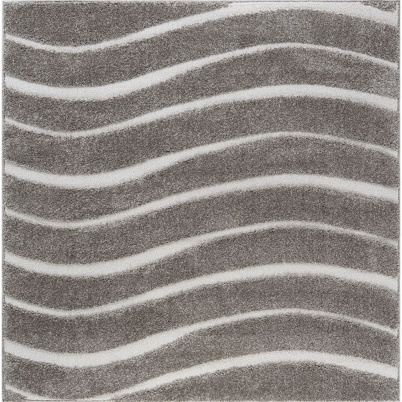 Waverly Shag Industrial Stripe Indoor Area Rug - 3'11 x 3'11