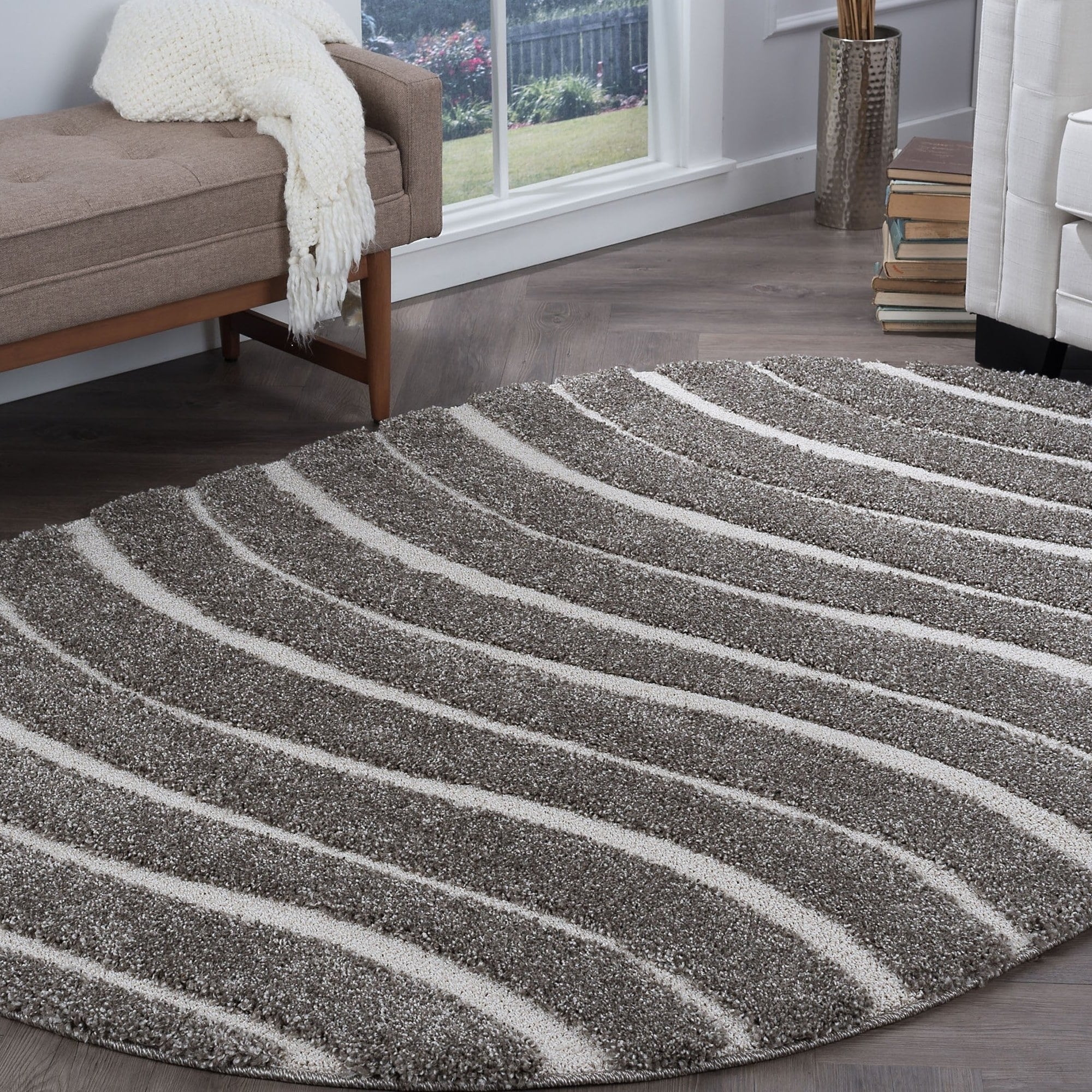 Waverly Shag Industrial Stripe Indoor Area Rug - 3'11 x 5'3