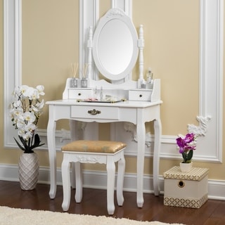 Shop Fineboard Vanity Table Set Wooden Dressing Table with Single ... Shop Fineboard Vanity Table Set Wooden Dressing Table with Single ...