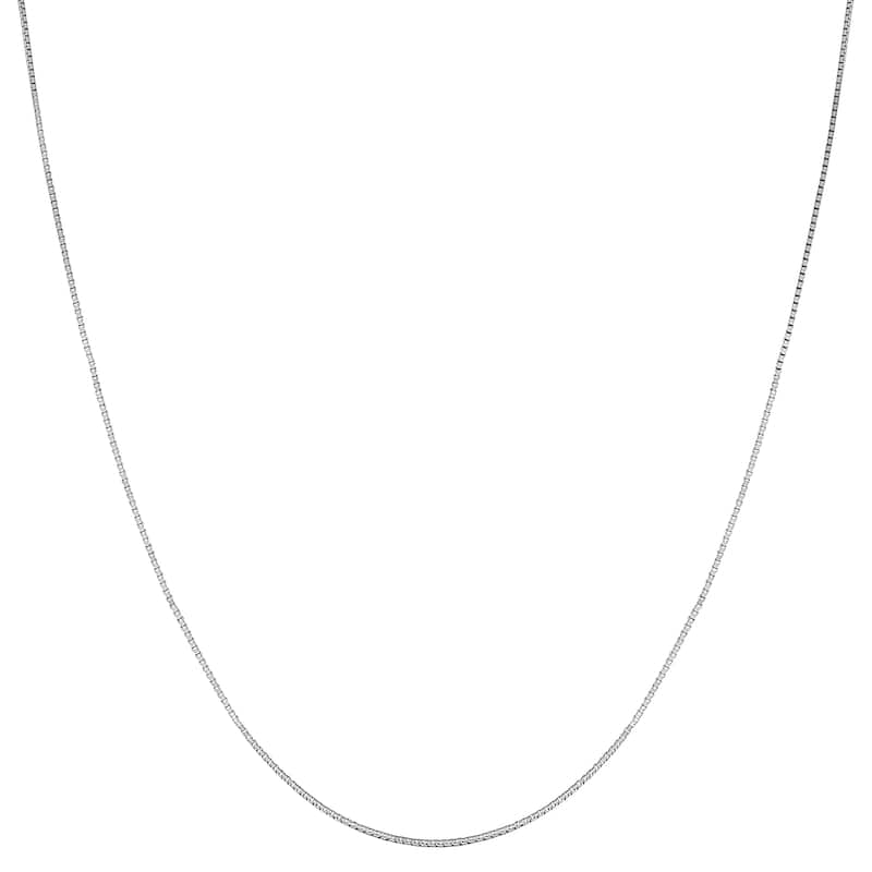 Fremada 14k White Gold Box Chain Necklace (16-30 Inches) - Burgundy - 20 Inch