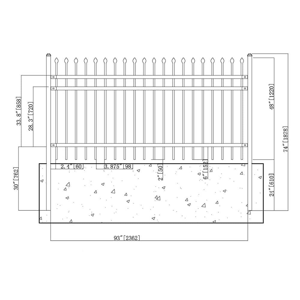 ALEKO Rome Style Self Unassembled Steel Fence 8' x 4' Black - Bed Bath ...