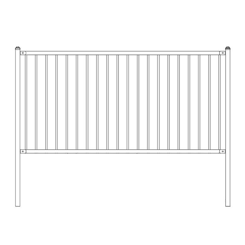 ALEKO Lyon Style Self Unassembled Steel Fence 8' x 4' Black