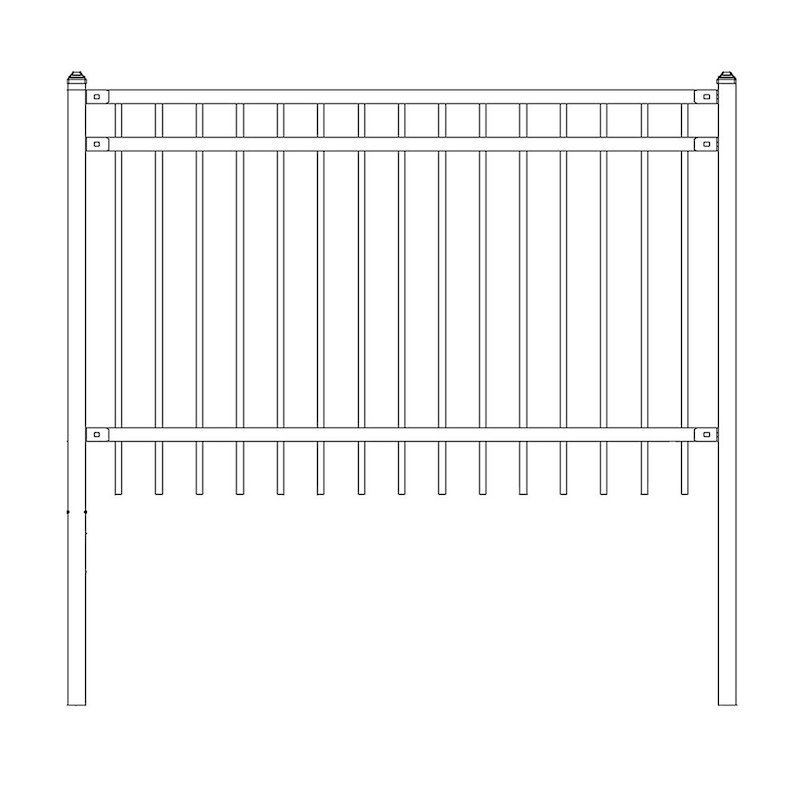 ALEKO Nice Style Self Unassembled Garden Yard Steel Fence 6'x4' Black