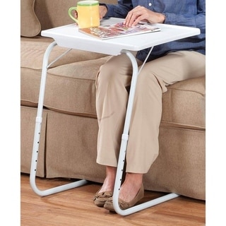 Shop My Comfy Bedside Table Foldable Table Mate Bedside Laptop Table White Overstock 18793435