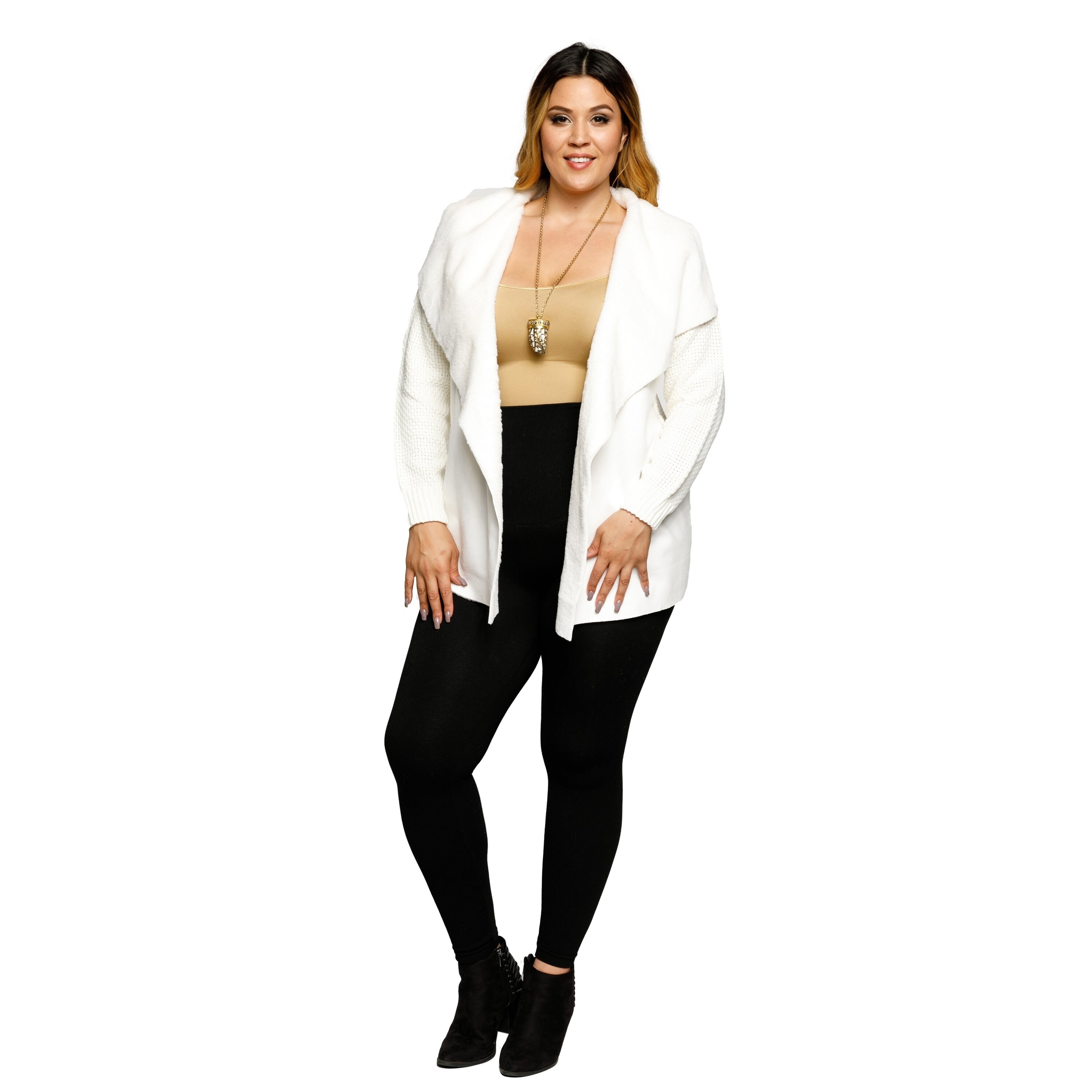 plus size fur cardigan