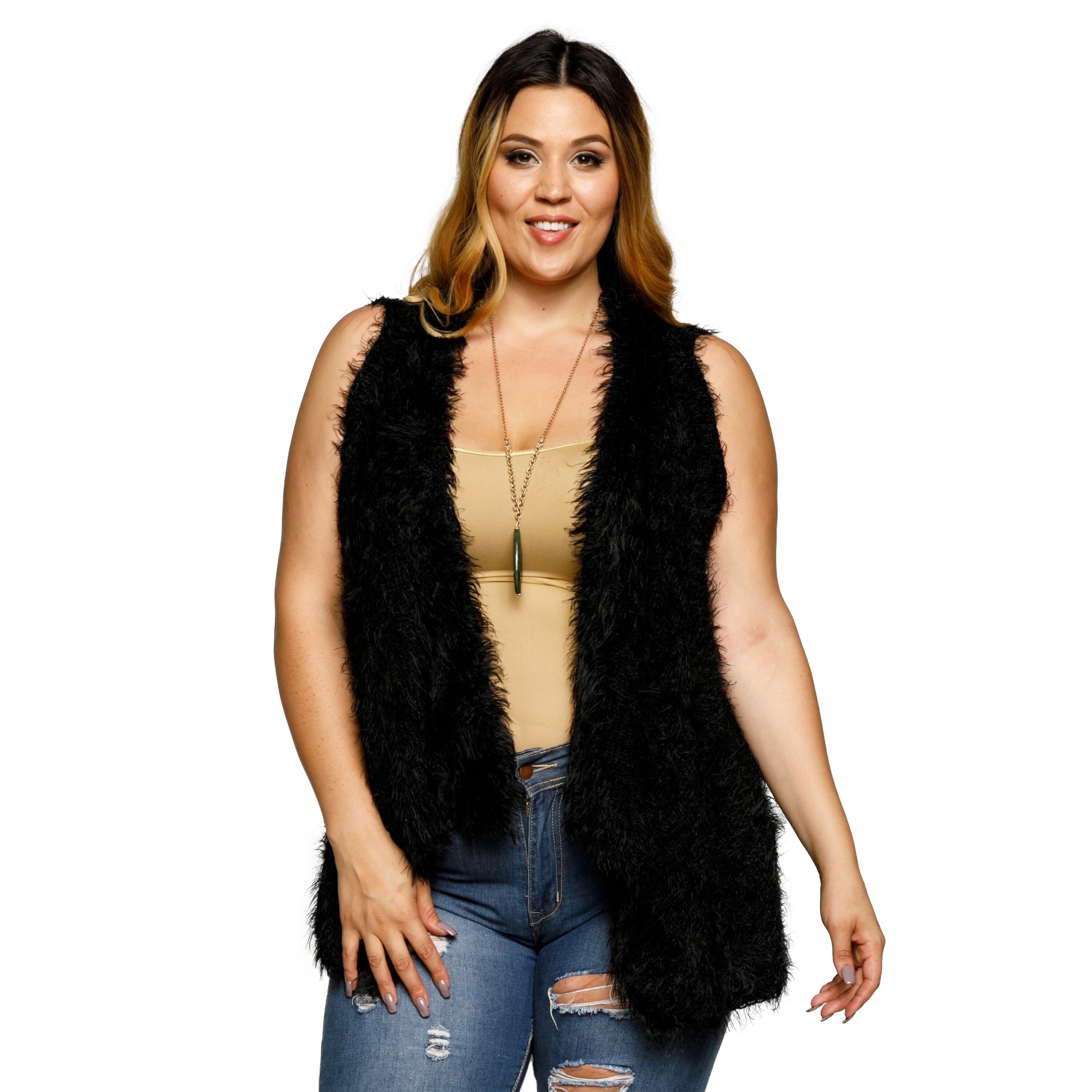 Xehar Womens Plus Size Fuzzy Faux Fur 