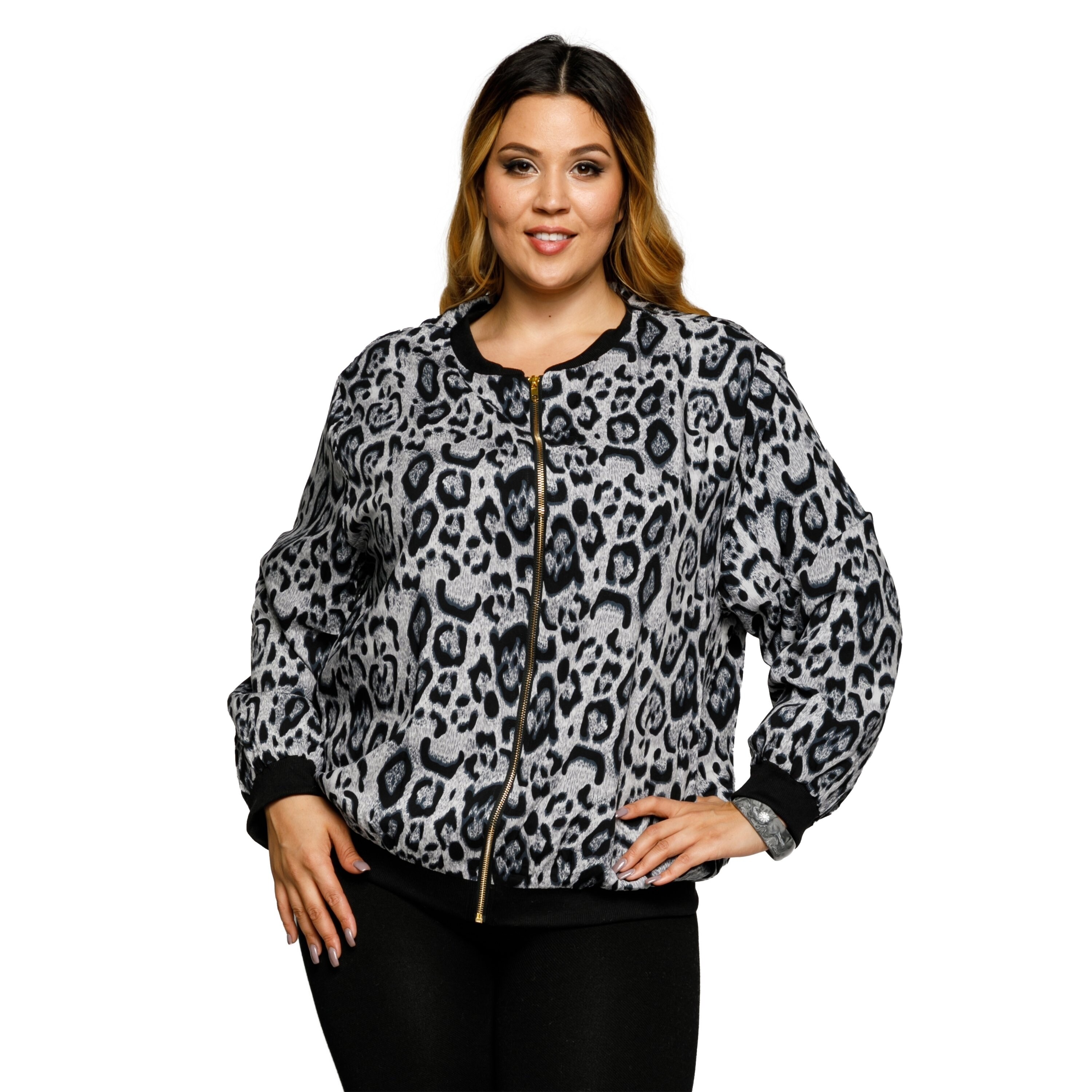 plus size cheetah print jacket
