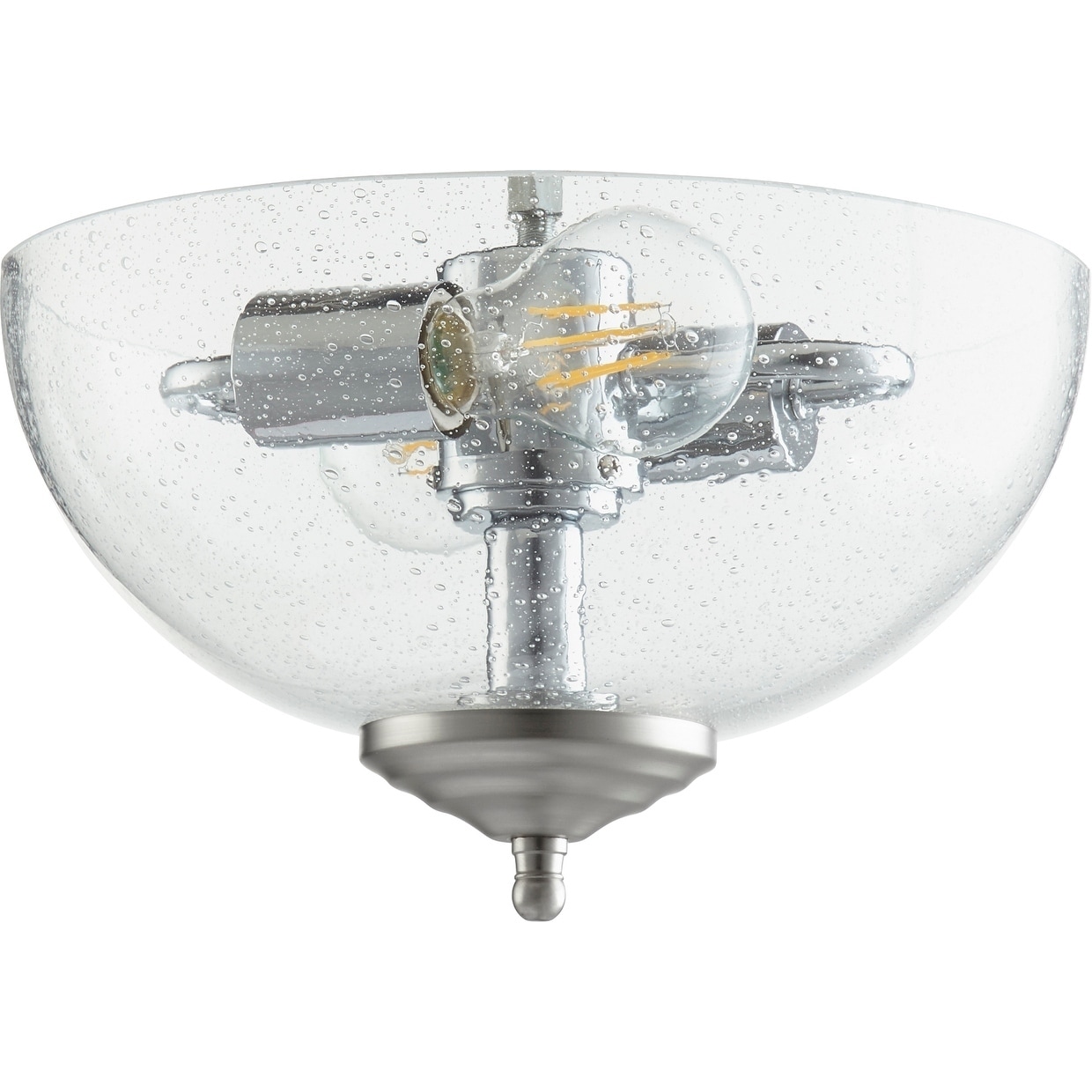 Quorum International Clear Seeded Glass Bowl Light Kit N A Satin Oil Rubbed