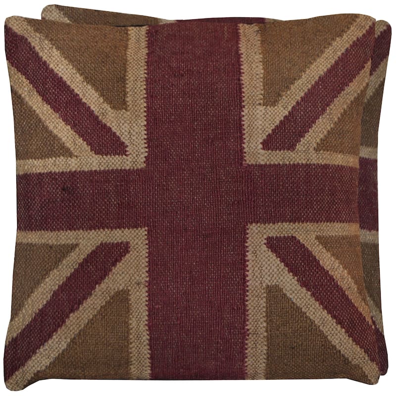 Handmade Kilim Pillow, Set of 2 (India) - 20" x 20"