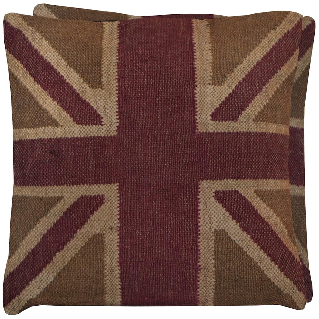 Handmade Kilim Pillow, Set of 2 (India) - 20" x 20"