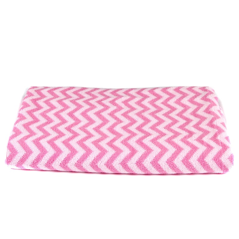 Leisureland Chevron Microfiber Bath Towel 27" X 54" - Pink