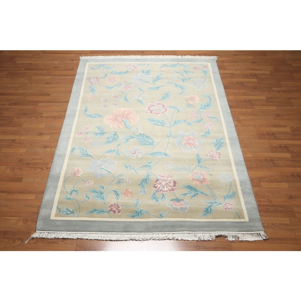 Savonnerie Pure Wool Glam Botanical Thick Pile Area Rug 6 X 9 Savonnerie Pure Wool Glam Botanical Thick Pile Area Rug 6 X27