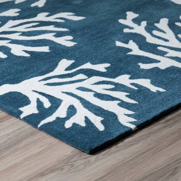 Shop Addison Rugs Beaches Coastal Navy Ivory Coral Pattern Area Rug 8 X 10 8 X10 Overstock 18797635