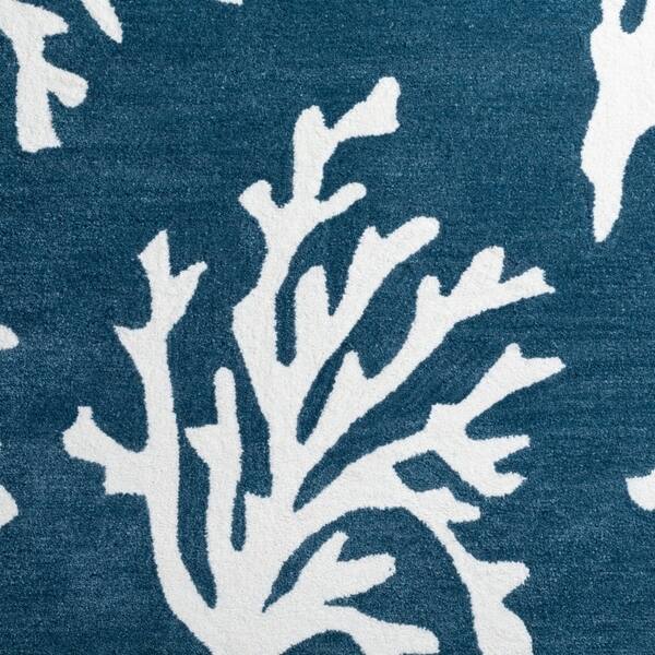 Shop Addison Rugs Beaches Coastal Navy Ivory Coral Pattern Area Rug 8 X 10 8 X10 Overstock 18797635