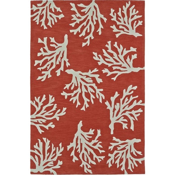 ADDISON Beaches Coastal Coral Reef/Ivory Area Rug (3'6"X5'6")