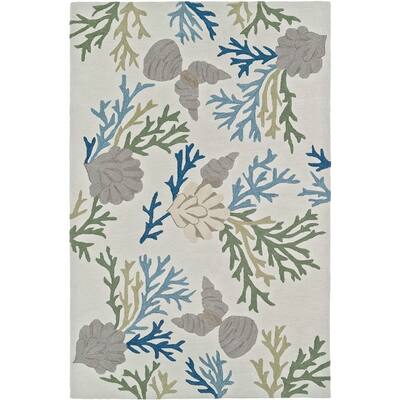 ADDISON Beaches Coral Shells Pearl/Multi Area Rug (8'X10') - 8'X10'