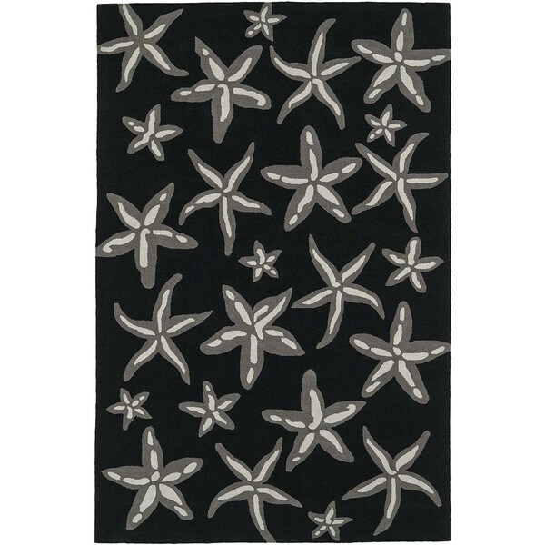 Addison Beaches Starfish Night/Ivory Acrylic Area Rug (8' x 10')