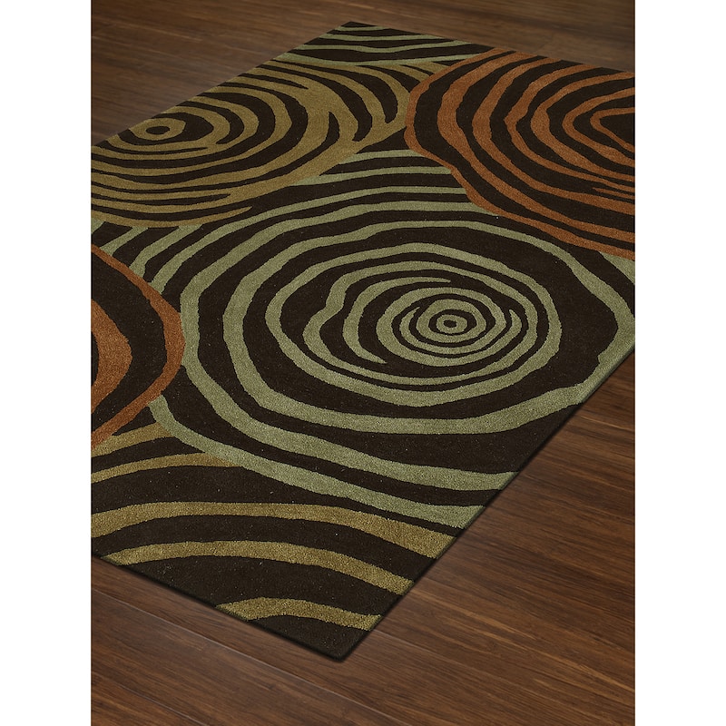 Addison Zenith Brown/Orange Wool-blend Bold Geometric Area Rug (8' x 10') - 8'X10'