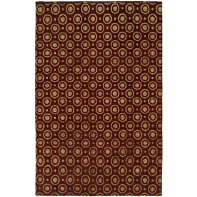 Gramercy Red Wool Silkette Handmade Area Rug
