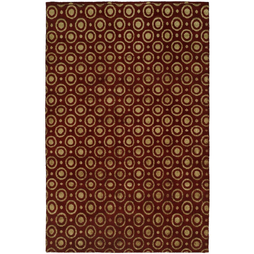 Gramercy Red Wool Silkette Handmade Area Rug