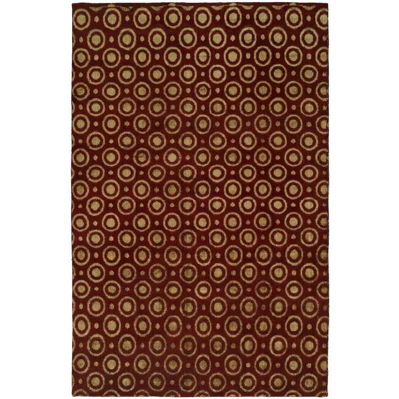 Gramercy Red Wool Silkette Handmade Area Rug