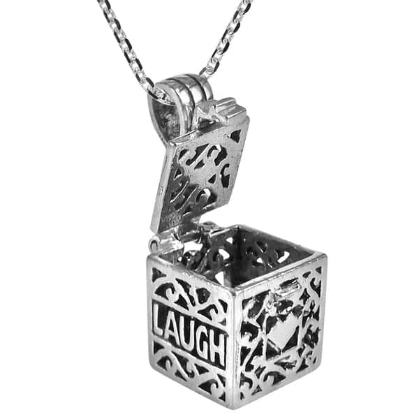 Best Quality Free Gift Box Sterling Silver Faith & Hope Prayer Box Pendant Best Quality Free Gift Box Sterling Silver Faith & Hope Prayer Box Pendant