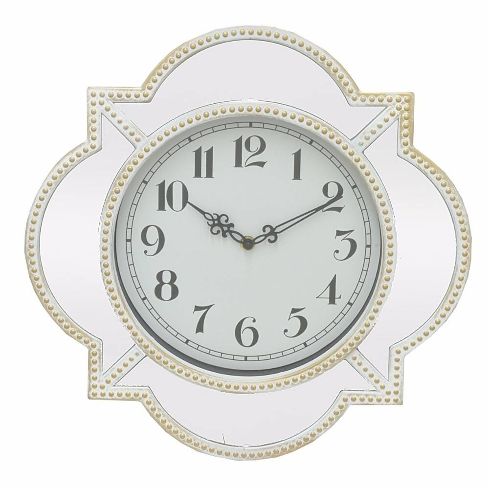 Wall Clock With Mirror Frame - Benzara