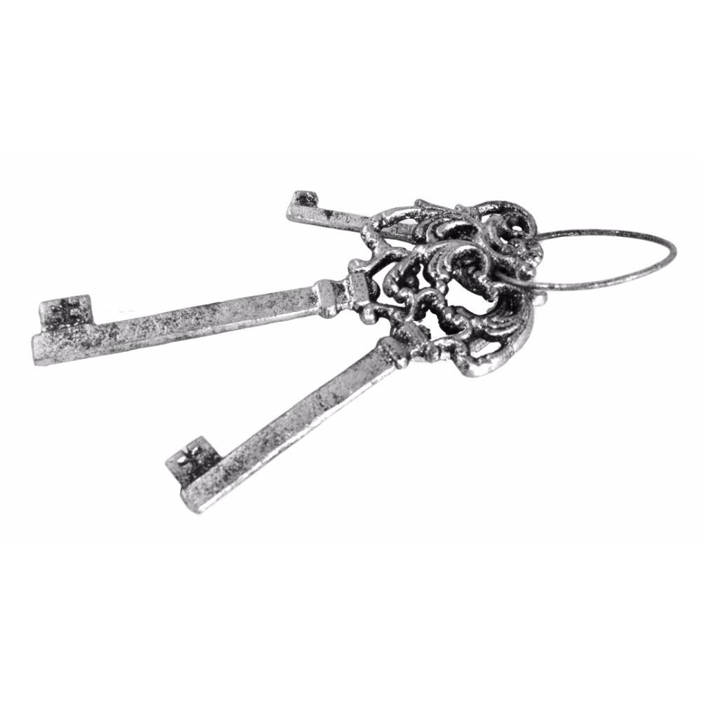 Victorian Cast Iron Keys, Silver -Benzara