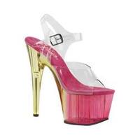 sandal pleaser tinted ankle strap platform clear flamingo pvc pink