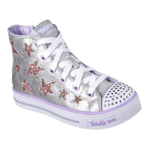skechers twinkle toes womens silver
