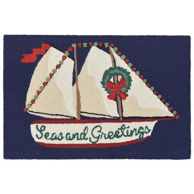 Liora Manne Holiday Sailing Outdoor Rug (2' x 3') - 2' x 3'