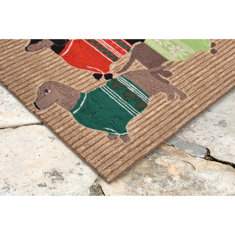 Liora Manne Frontporch Holiday Hounds Indoor/Outdoor Mat