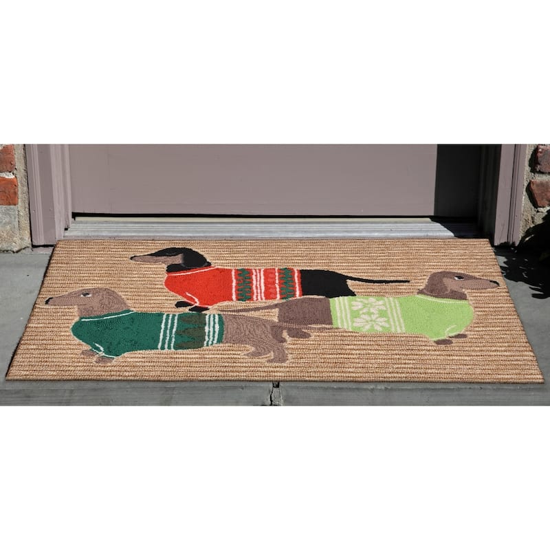 Liora Manne Frontporch Holiday Hounds Indoor/Outdoor Mat