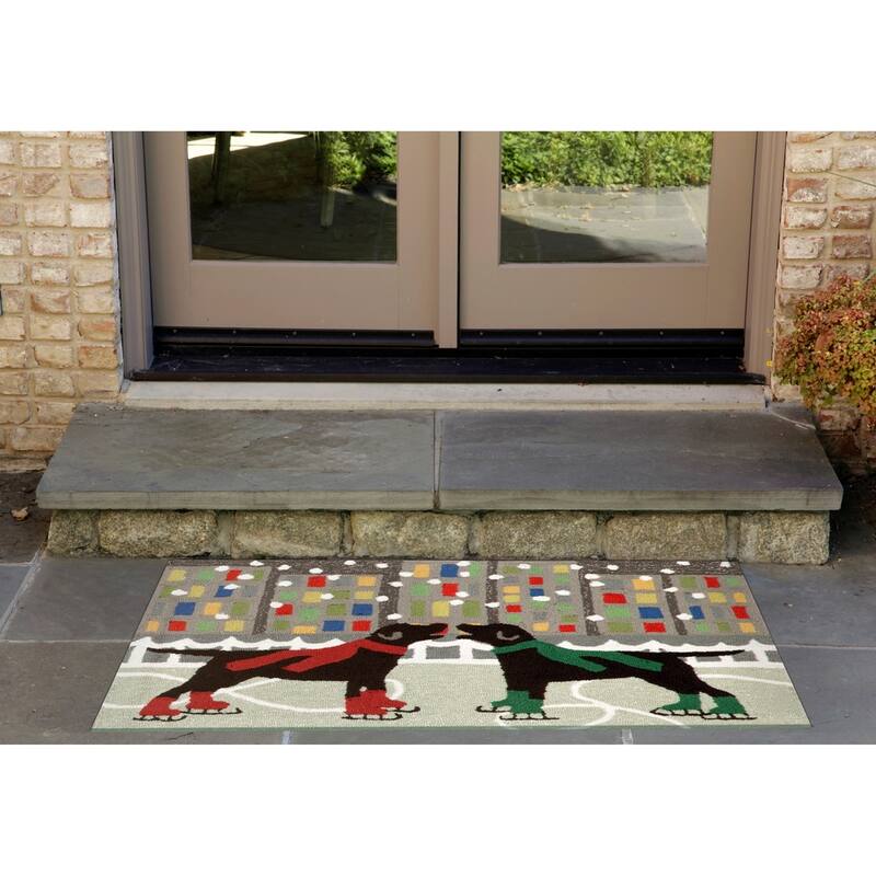 Liora Manne Frontporch Holiday Ice Dogs Indoor/Outdoor Mat